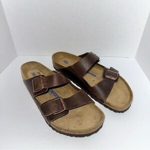NWOB Birkenstock Men’s Arizona Oiled Leather Adjustable Soft Footbed Sandals 46